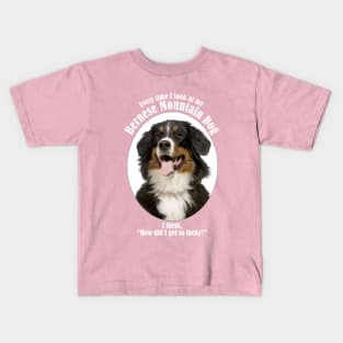 Lucky Bernese Mountain Dog Kids T-Shirt